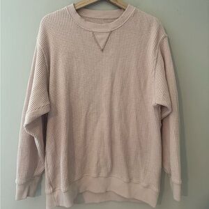 Aerie Pink Waffle Sweatshirt